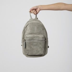 NWOT Baggu Green Gray Suede Backpack